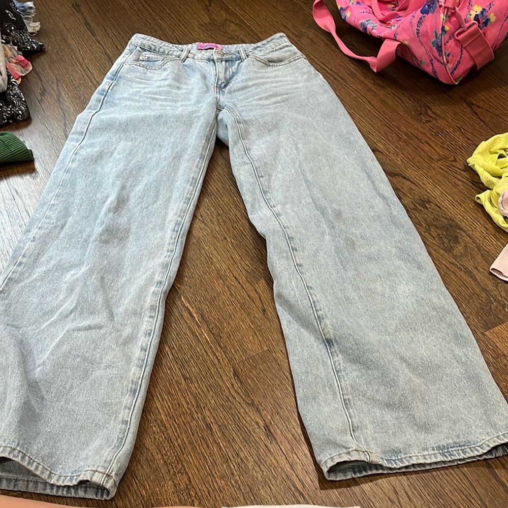 edikted low rise blue jeans